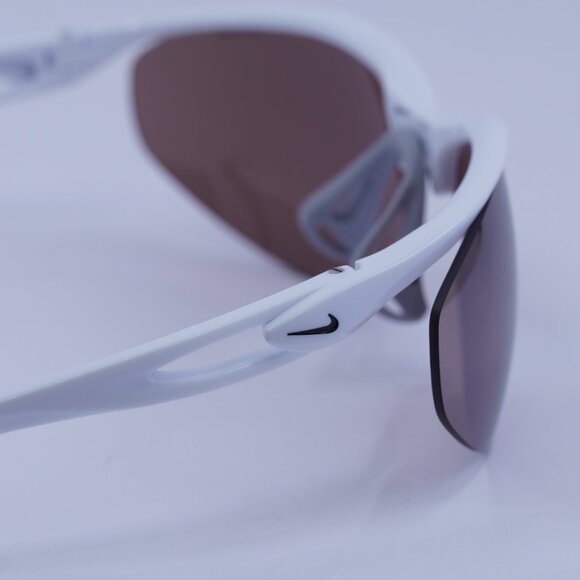 NIKE AERIAL E DZ7353 100 Sunglasses White Geometric Frame, Road Tint Lenses - Picture 9 of 10